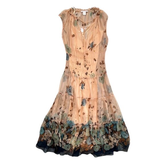 Rebecca Taylor Dresses & Skirts - Vintage Rebecca Taylor Silk Floral‎ Midi Dress Pink 4 Cottagecore Fairy Romantic